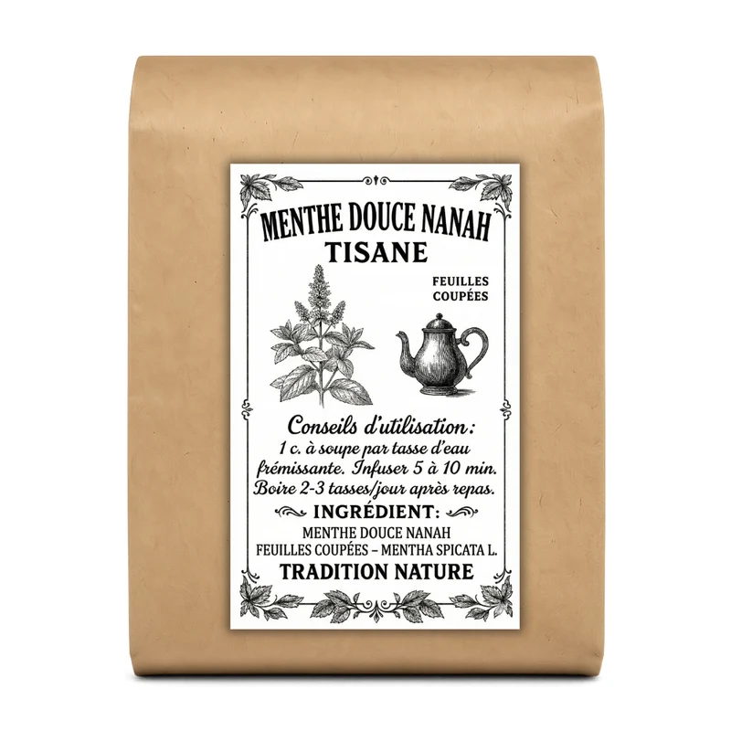 Tisane Menthe douce nanah - Feuilles Coupées de Mentha spicata