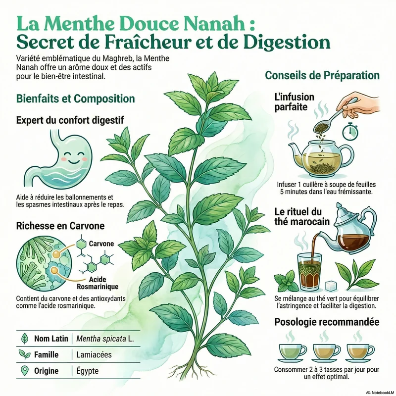 Tisane Menthe douce nanah - Feuilles Coupées de Mentha spicata
