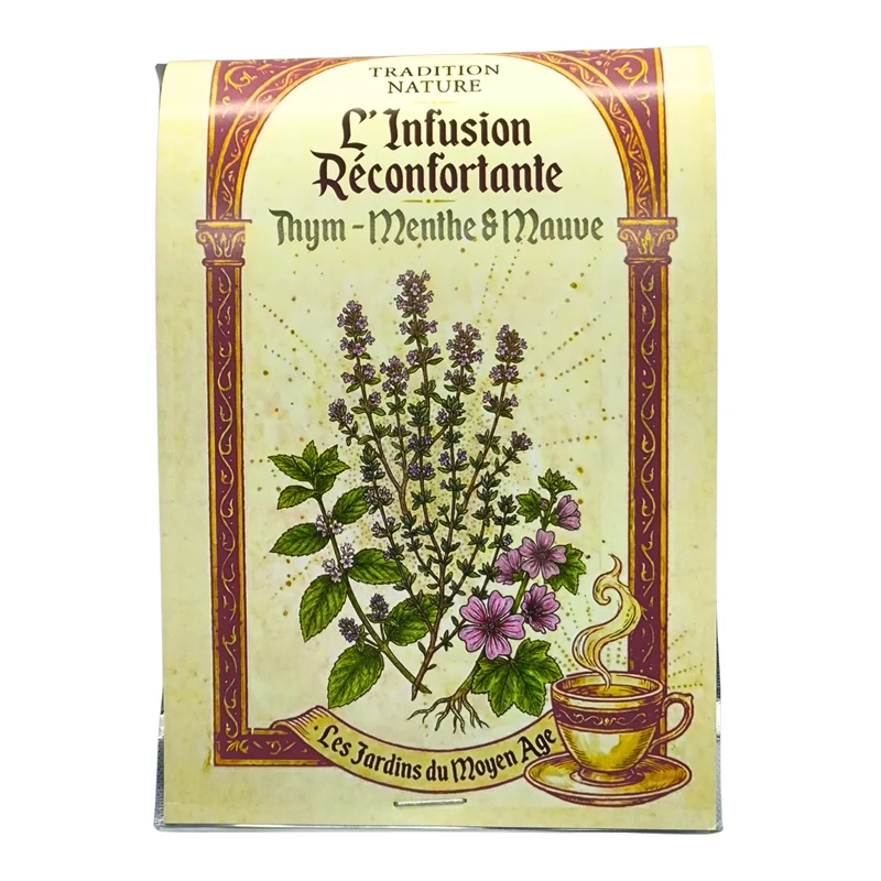 L’Infusion Réconfortante – Tisane Thym, Menthe & Mauve