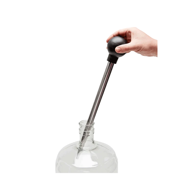 Pipette en inox avec poire en caoutchouc
