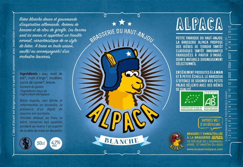 Bière blanche Bouteille 50cL