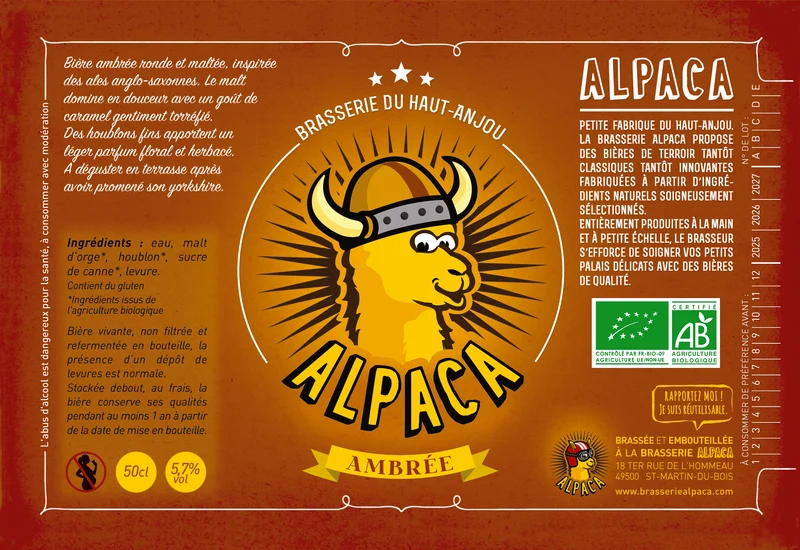 Bière Ambrée Bouteille 50cL