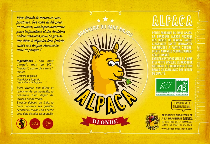 Bière blonde Bouteille 50cL