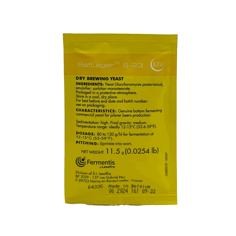SafLager S-23 Fermentis - 11.5g DLUO dépassée (07/26)
