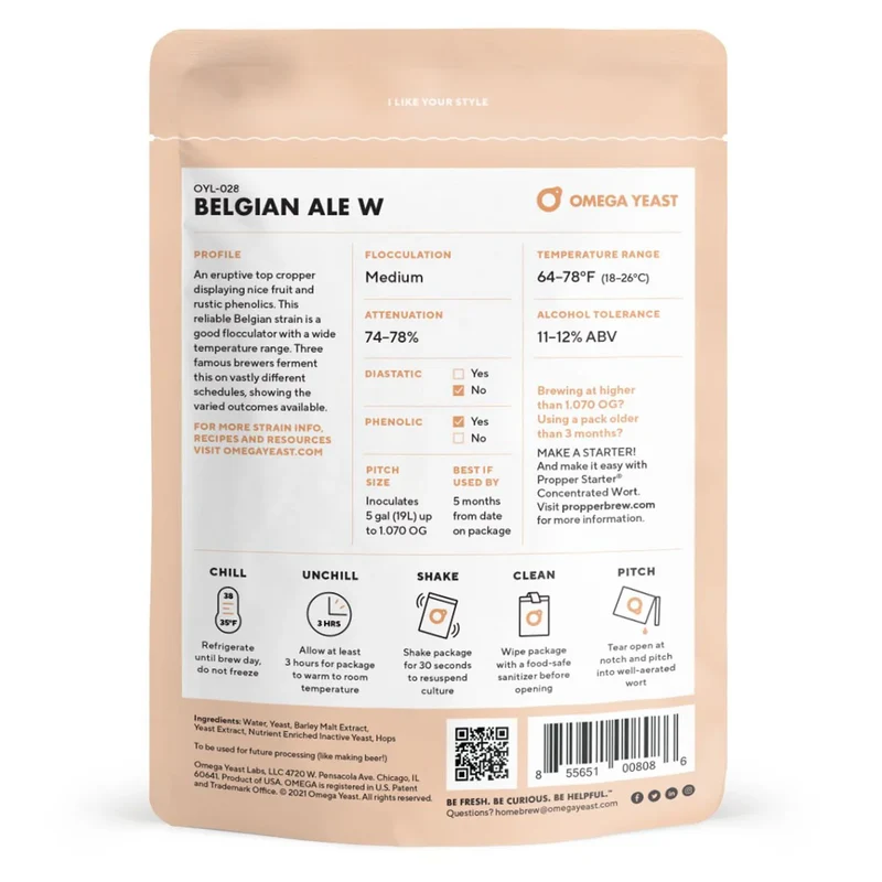 Omega Yeast - Belgian Ale W ( OYL-028) - 150ml