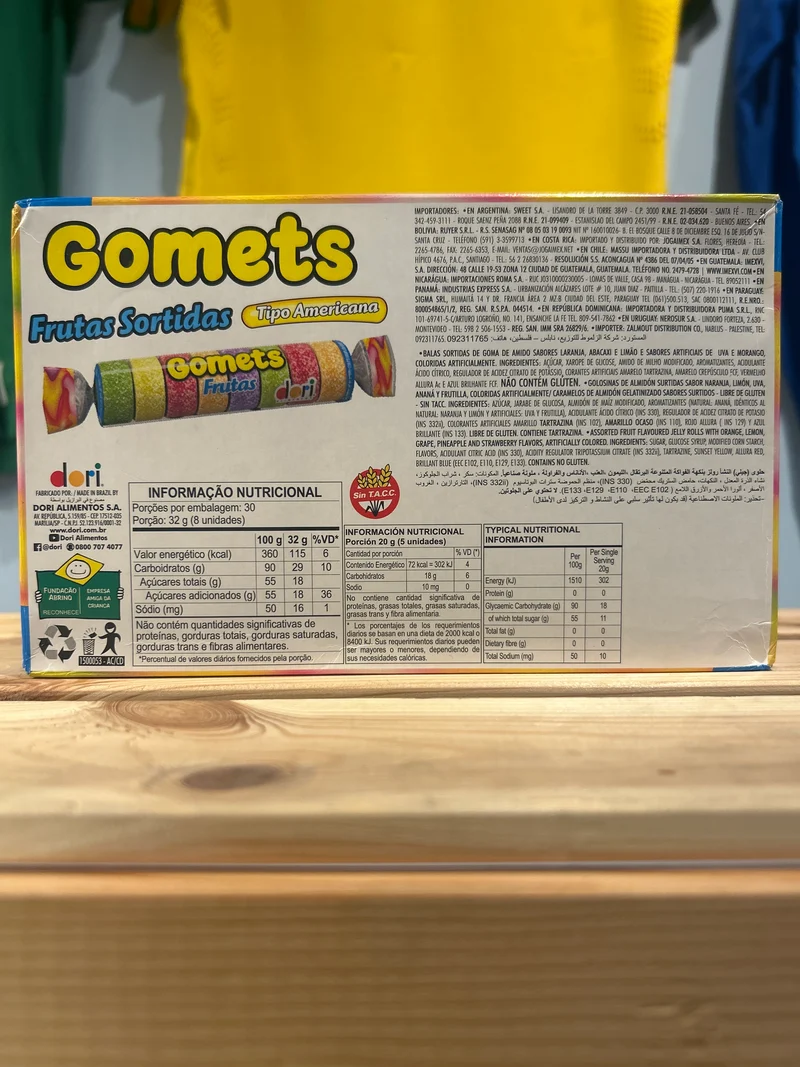 Bonbons gommeux aux fruits (Gomets Frutas Sortidas)- DORI - 960 g