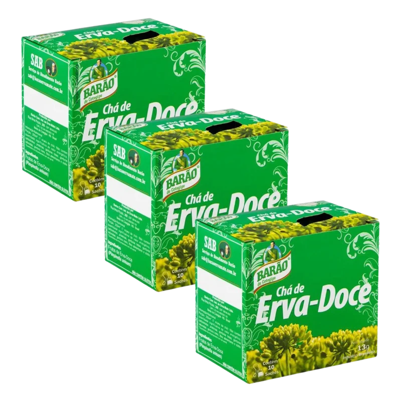 Combo - Chá de Erva-Doce - BARÃO - Contém 10 sachês - Compre 3 unidades e ganhe 10% de desconto