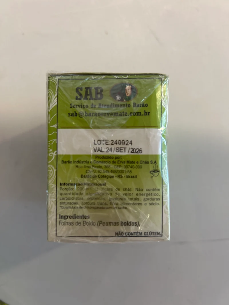 Combo - Chá de Boldo - BARÃO - Contém 10 sachês - Compre 3 e ganhe 10% de desconto