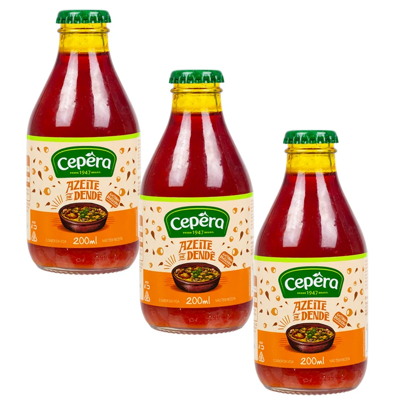 Combo - Azeite de Dendê - CEPÊRA - 200ml - Compre 3 unidades e ganhe 10% de desconto