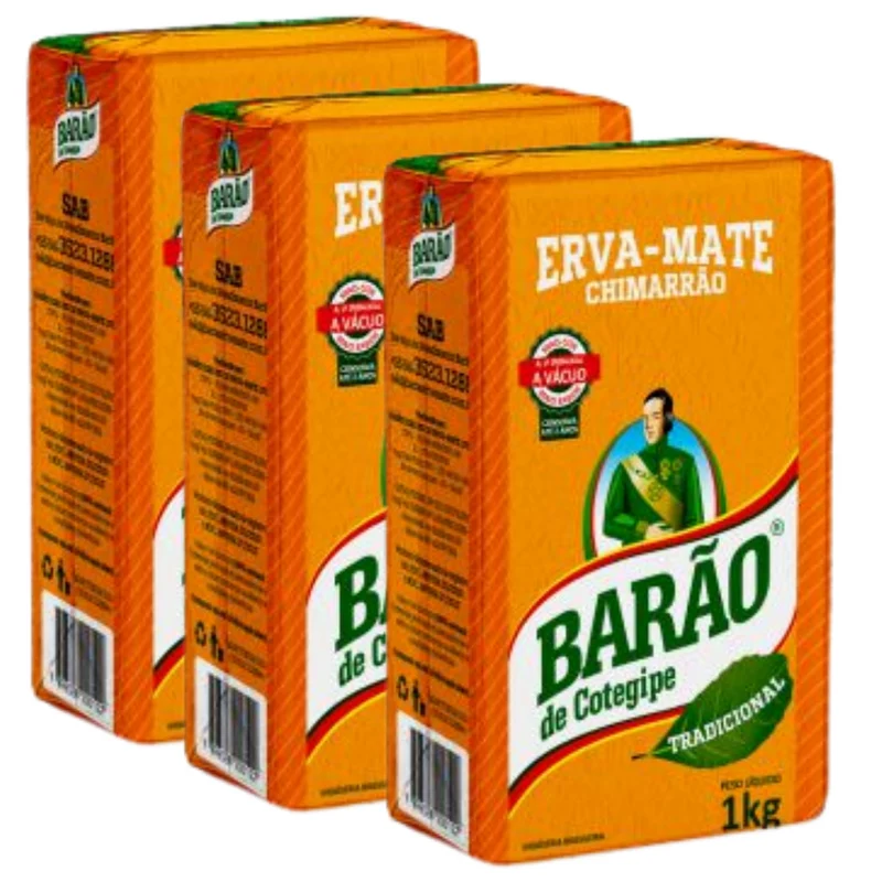 Combo - Erva Mate Chimarrão (Yerba Maté) - BARÃO - 1kg - Compre 3 unidades e ganhe 10% de desconto