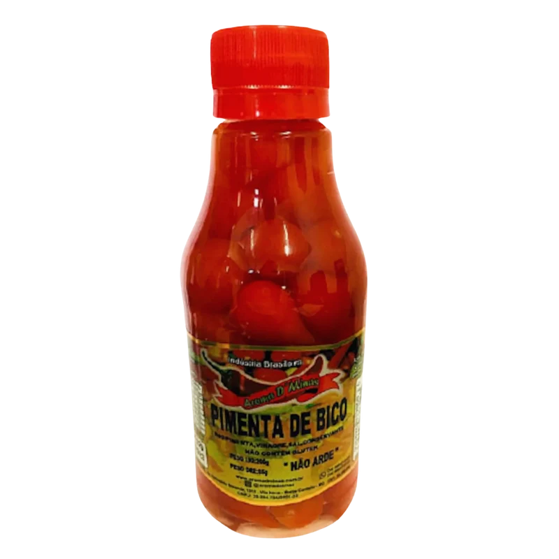 Piments Biquinho Rouge (Pimenta Biquinho Vermelha (Pimenta de bico))- AROMA DE MINAS - 200g (85g egoutté)