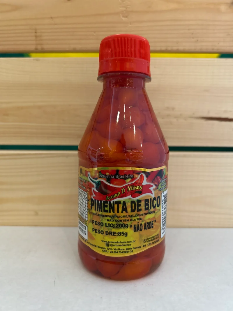 Piments Biquinho Rouge (Pimenta Biquinho Vermelha (Pimenta de bico))- AROMA DE MINAS - 200g (85g egoutté)