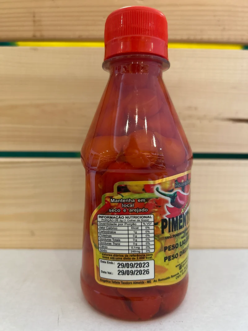 Piments Biquinho Rouge (Pimenta Biquinho Vermelha (Pimenta de bico))- AROMA DE MINAS - 200g (85g egoutté)