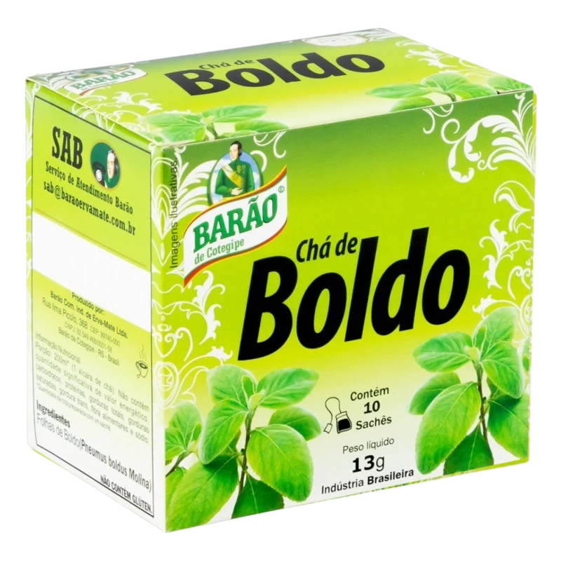 Chá de Boldo BARÃO - Contém 10 sachês