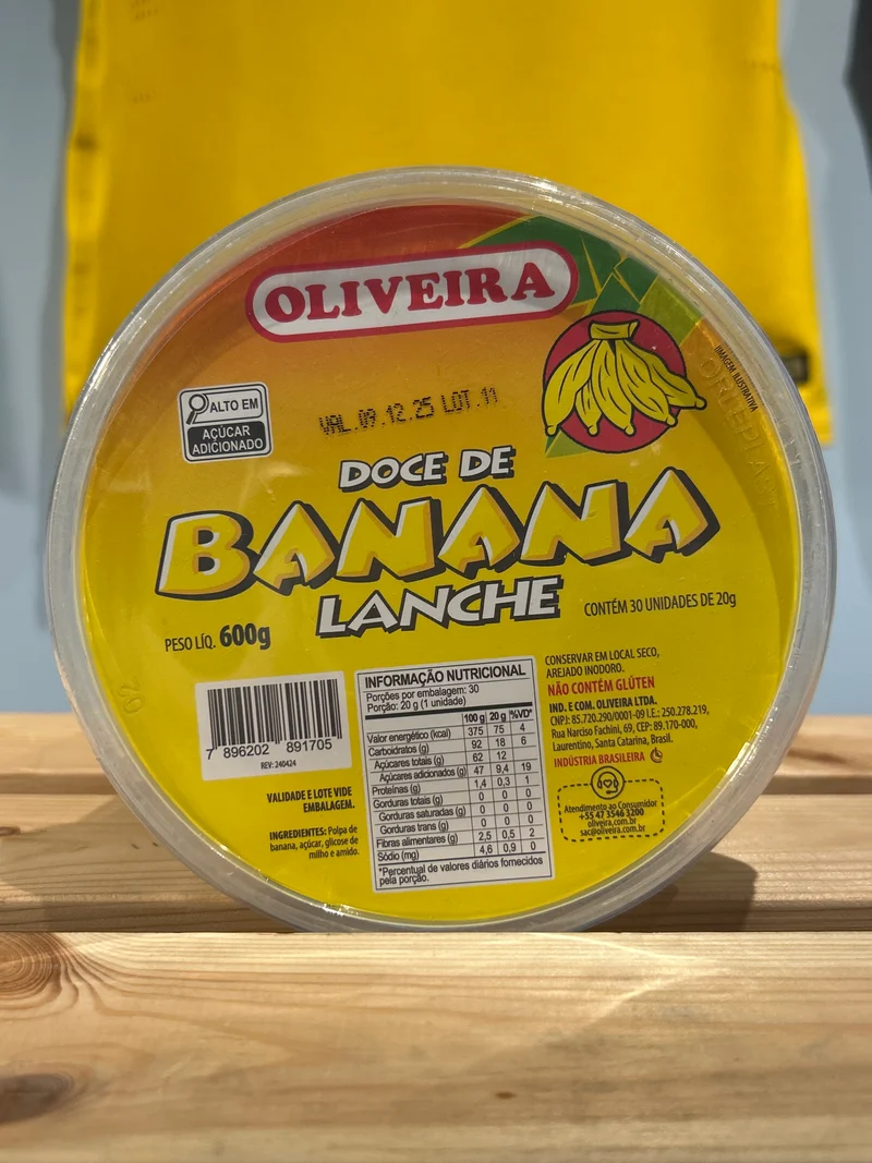 Doce de Banana Lanche (Bonbon Pâte de fruit à la banane en Boite ) - OLIVEIRA - 600g