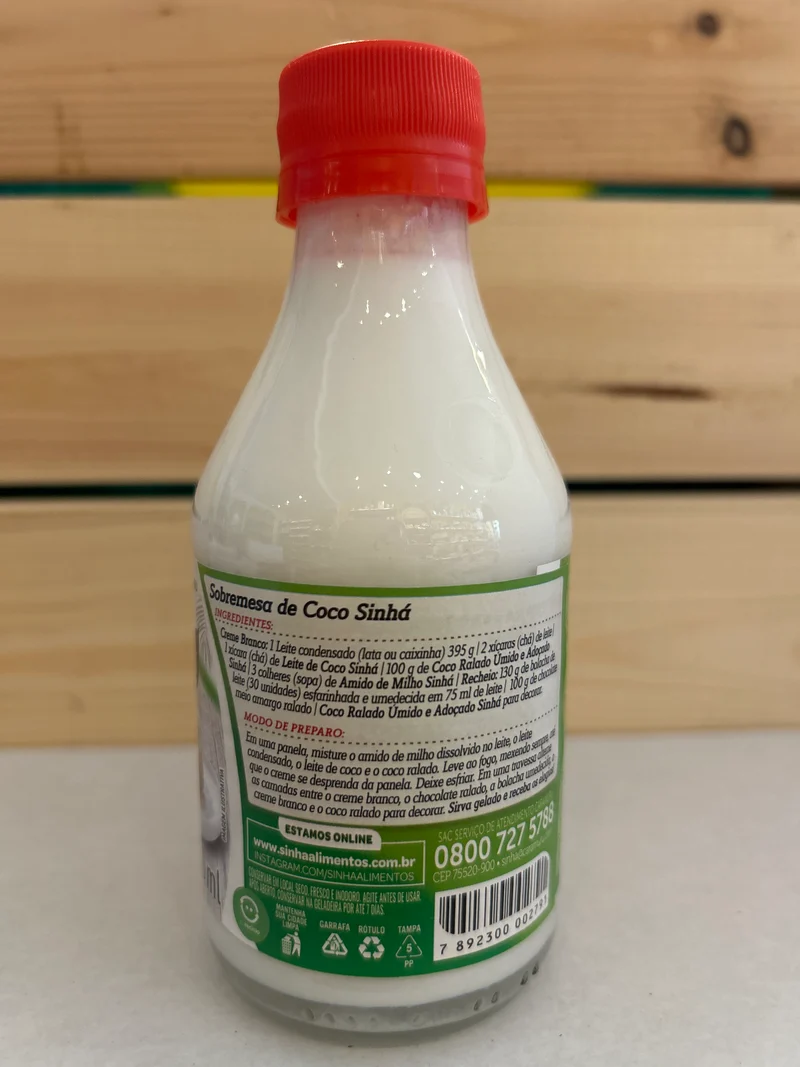 Lait de coco (Leite de Coco) - Sinhá - 200ml
