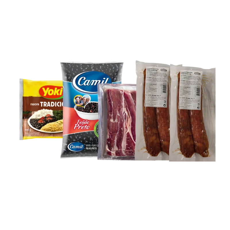 Kit Feijoada MPB (Médio) - 1 Feijão + 2 Linguiças calabresa + 1 Carne Seca + Farofa Yoki