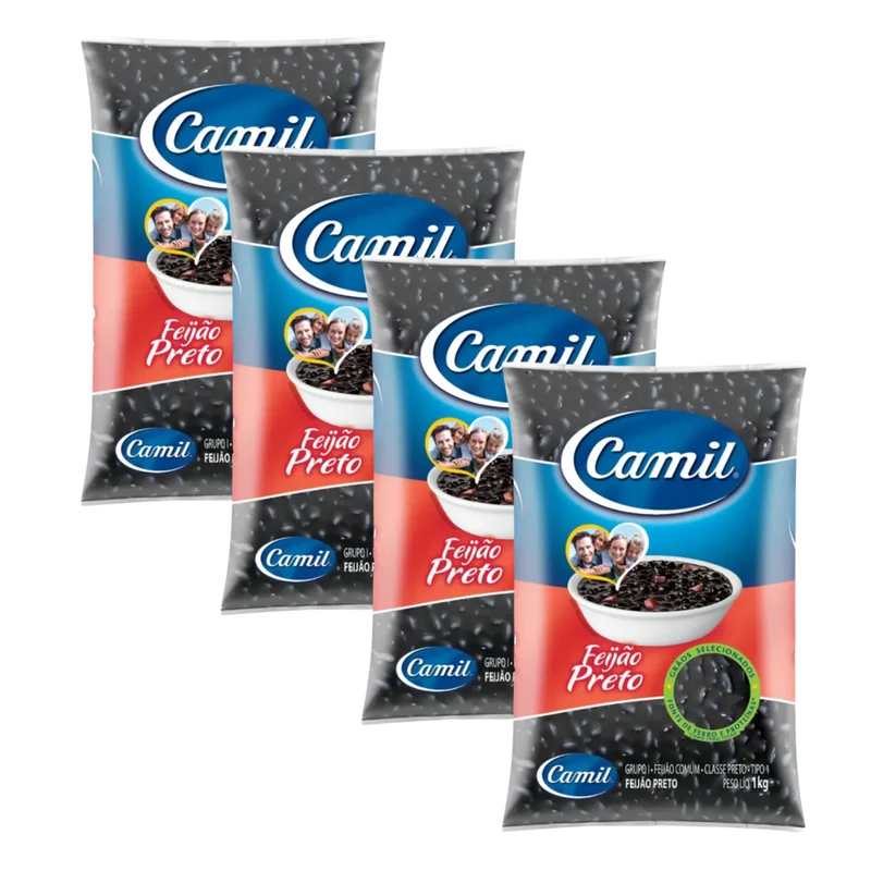 Combo - Feijão Preto CAMIL - 1kg - Compre 4 unidades e ganhe 10% de desconto