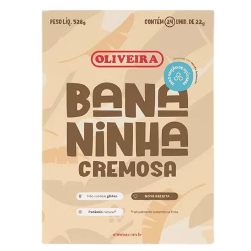 Bananinha Cremosa Zero Açúcar (Pâte de fruit à la banane Crémeuse zéro sucre) - OLIVEIRA - 528g