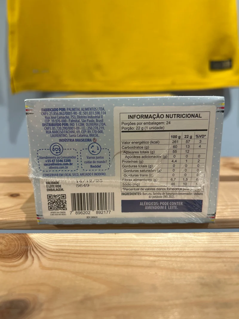 Bananinha Cremosa Zero Açúcar (Pâte de fruit à la banane Crémeuse zéro sucre) - OLIVEIRA - 528g