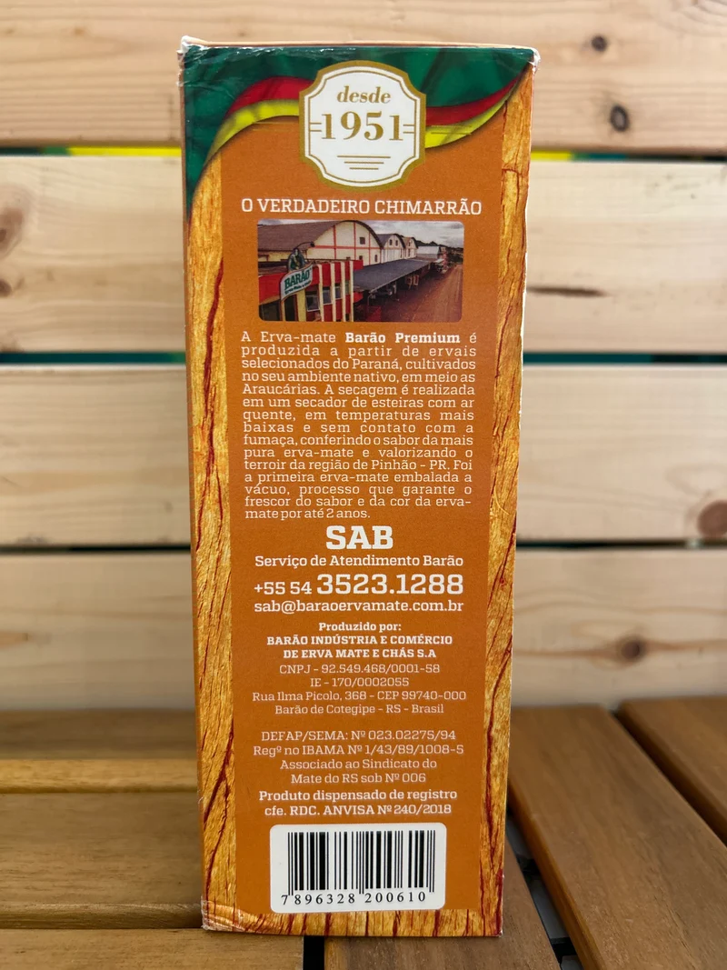 Yerba Maté Sélectionné (Erva Mate Chimarrão Premium) - BARÃO - 1Kg