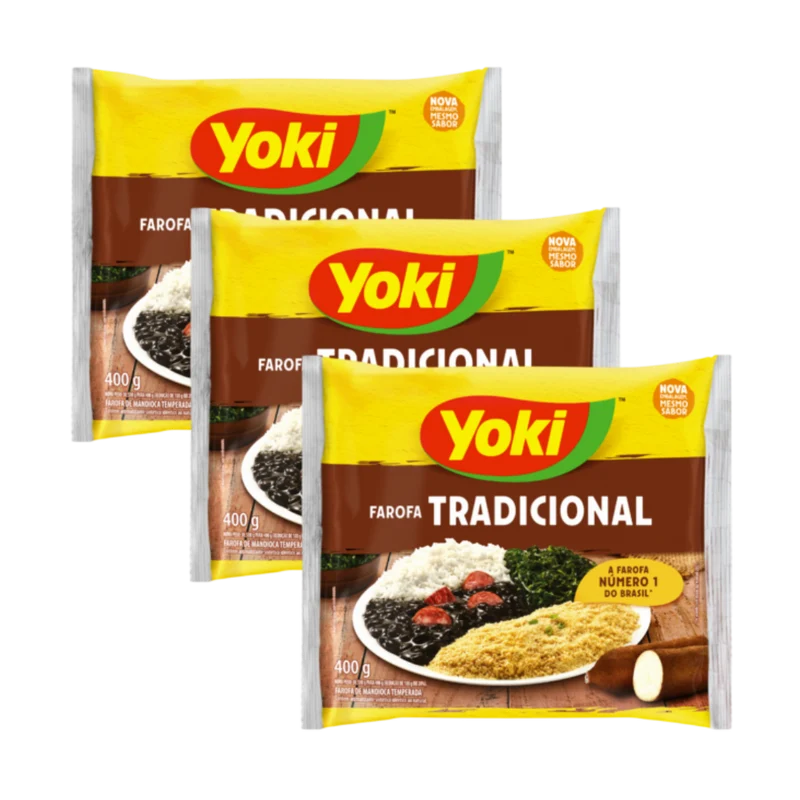 Combo - Farofa de Mandioca Tradicional YOKI - 400g - Compre 3 unidades e ganhe 10% de desconto