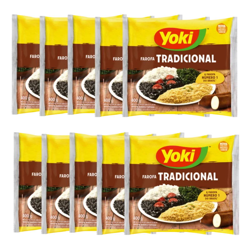 Combo - Farofa de Mandioca Tradicional - YOKI - 400g - Compre 10 unidades e ganhe 10% de desconto