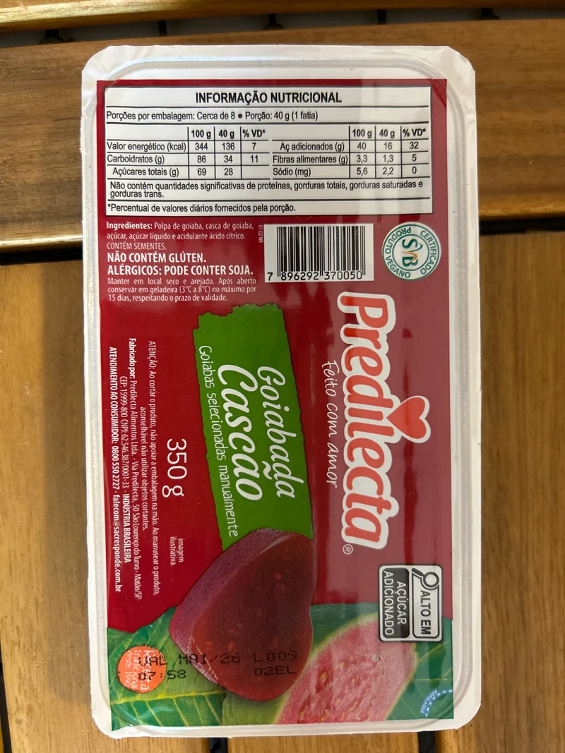 Pâte de fruit à la Goyave (Goiabada Cascão) - PREDILECTA - 350g
