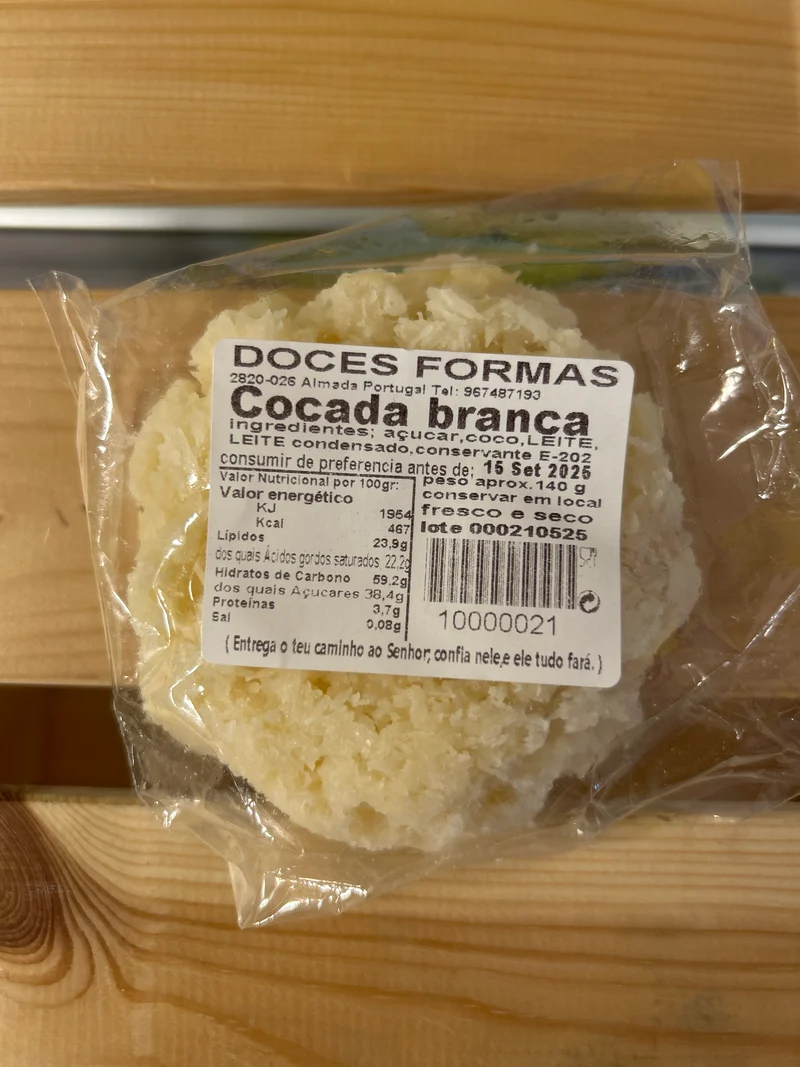 Dessert à la noix de Coco (Cocada Branca) - DOCES FORMAS - 140g