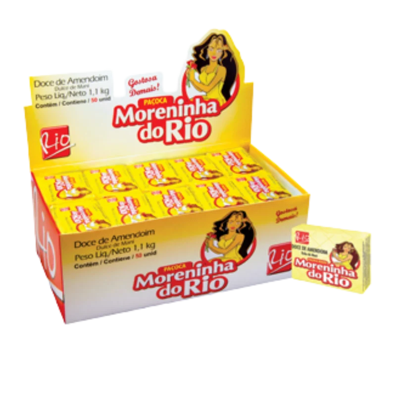 Douceur poudre de cacahuète forme rectangle (Paçoca Quadrada) - MORENINHA DO RIO - 1kg