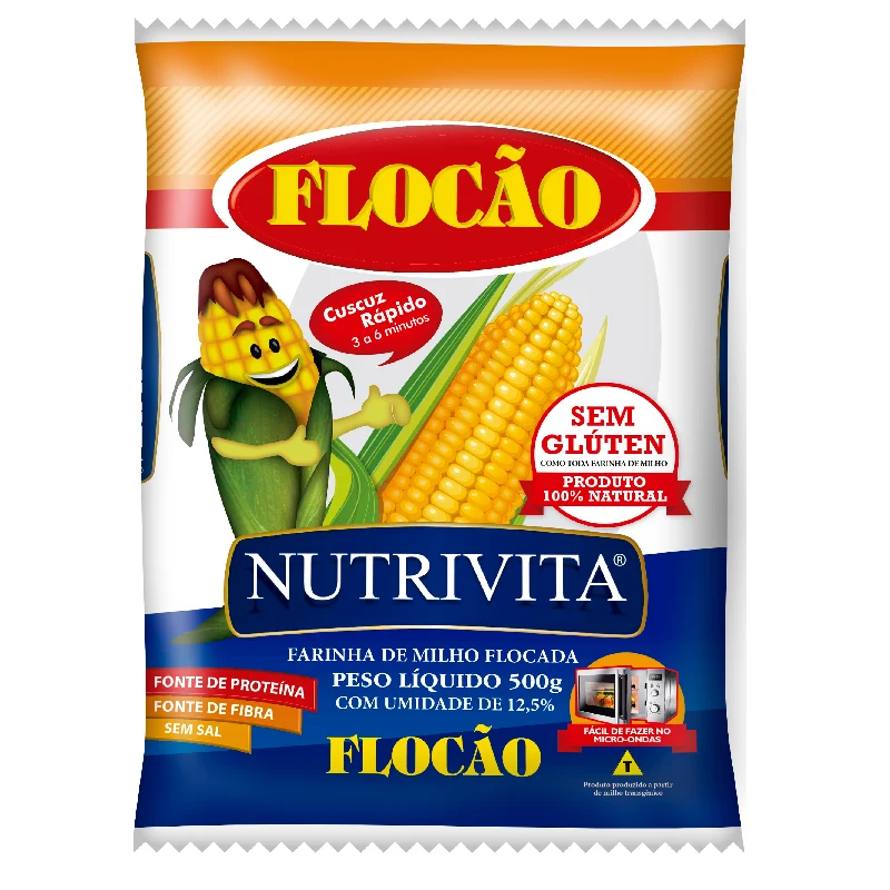 Farine de maïs floconnée (Farinha de Milho Flocão) - NUTRIVITA - 500g