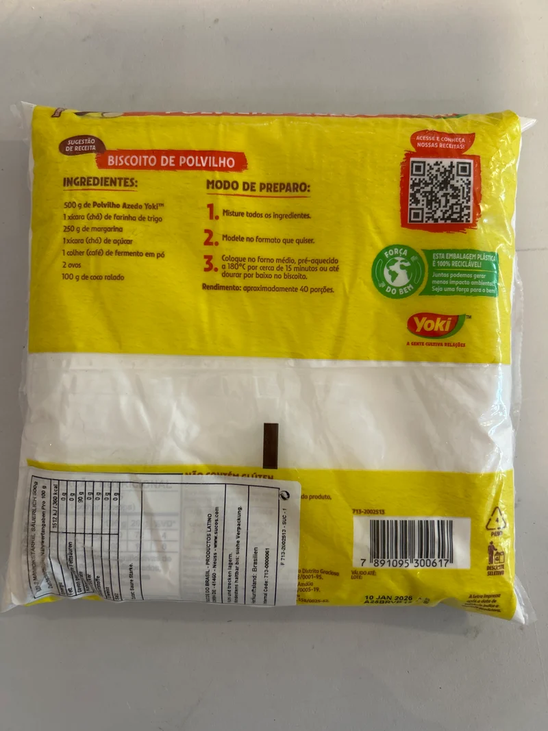 Combo - Polvilho Azedo - YOKI - 500g - Compre 2 unidades e ganhe 10% de desconto