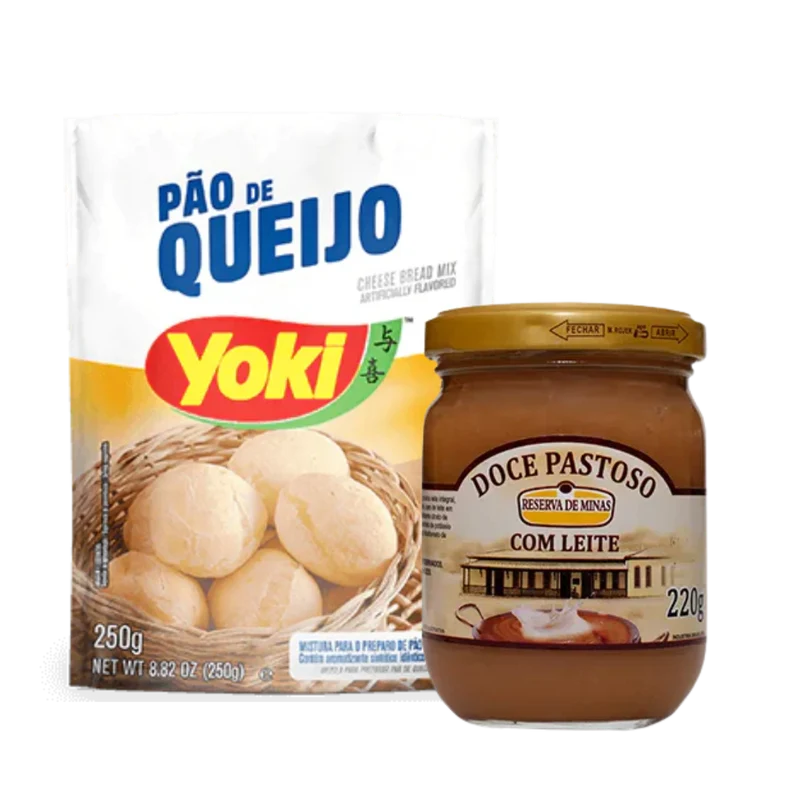 Combinação Perfeita - Mistura para Pão de Queijo - YOKI - 250g + Doce de leite - RESERVA DE MINAS - 220g
