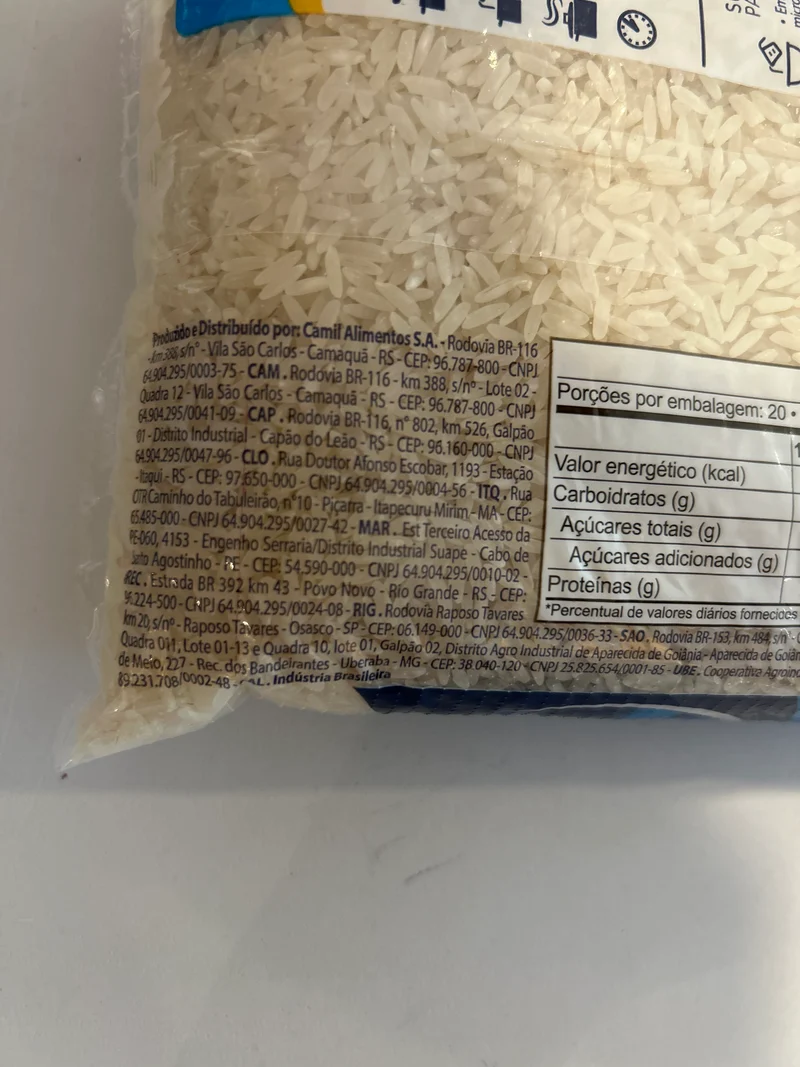 Combo - Arroz Branco CAMIL - 1kg - Compre 3 unidades e ganhe 10% de desconto