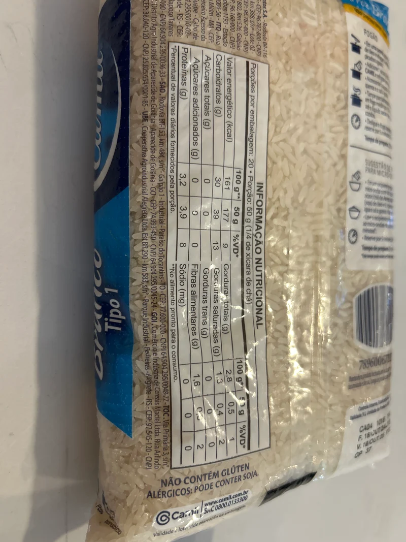 Combo - Arroz Branco CAMIL - 1kg - Compre 3 unidades e ganhe 10% de desconto