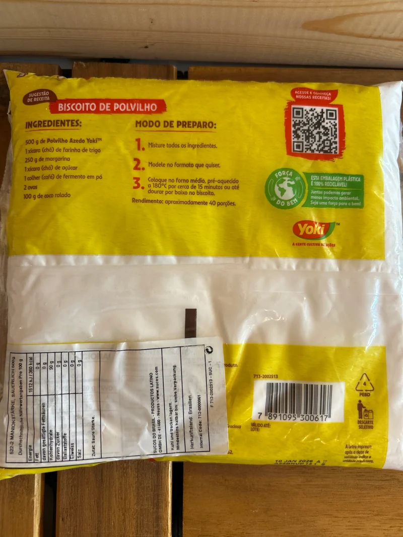 Amidon de Manioc Aigre (Polvilho Azedo) - YOKI - 500g