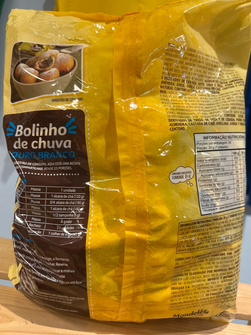 Bonbon gaufrettes enrobé au chocolat avec crème de noisettes (Bombom Ouro Branco) - LACTA - 1kg