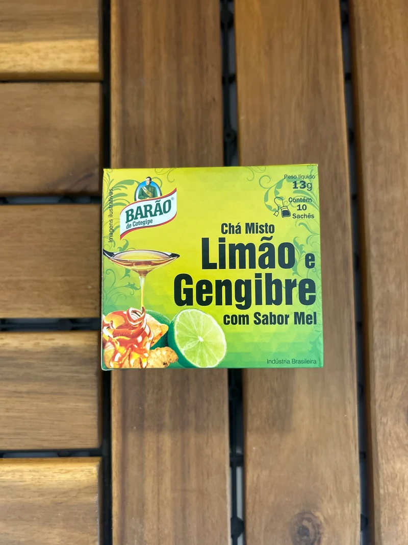 Tisane de citron, gingembre et miel (10 sachets) (Chá de Limão, Gengibre e Mel)(10 saches) BARÃO
