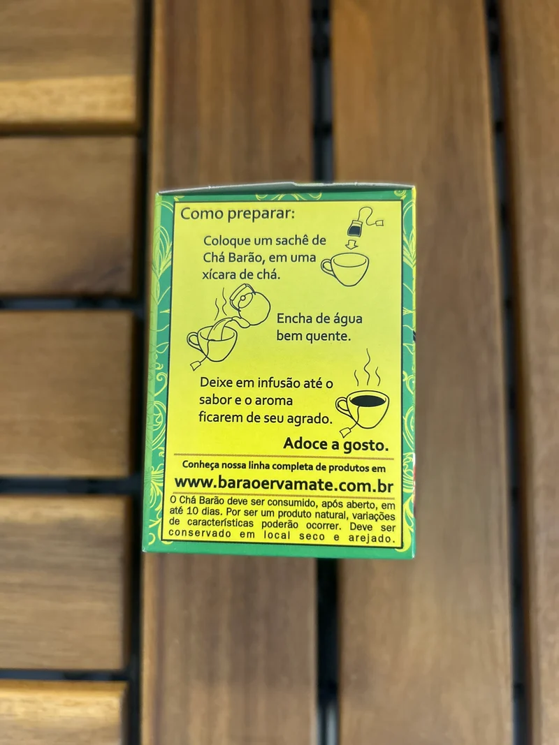 Tisane de citron, gingembre et miel (10 sachets) (Chá de Limão, Gengibre e Mel)(10 saches) BARÃO
