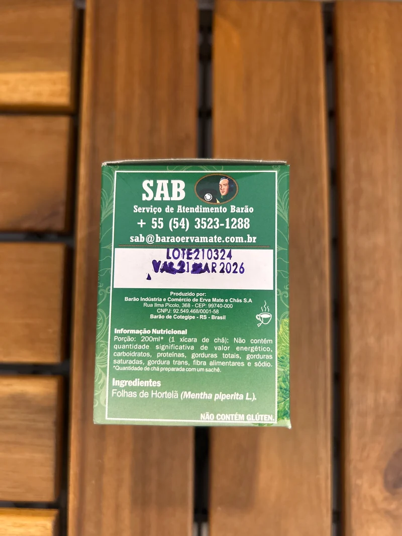 Tisane à la menthe (10 sachets) (Chá de Hortela 10 saches) - BARÃO