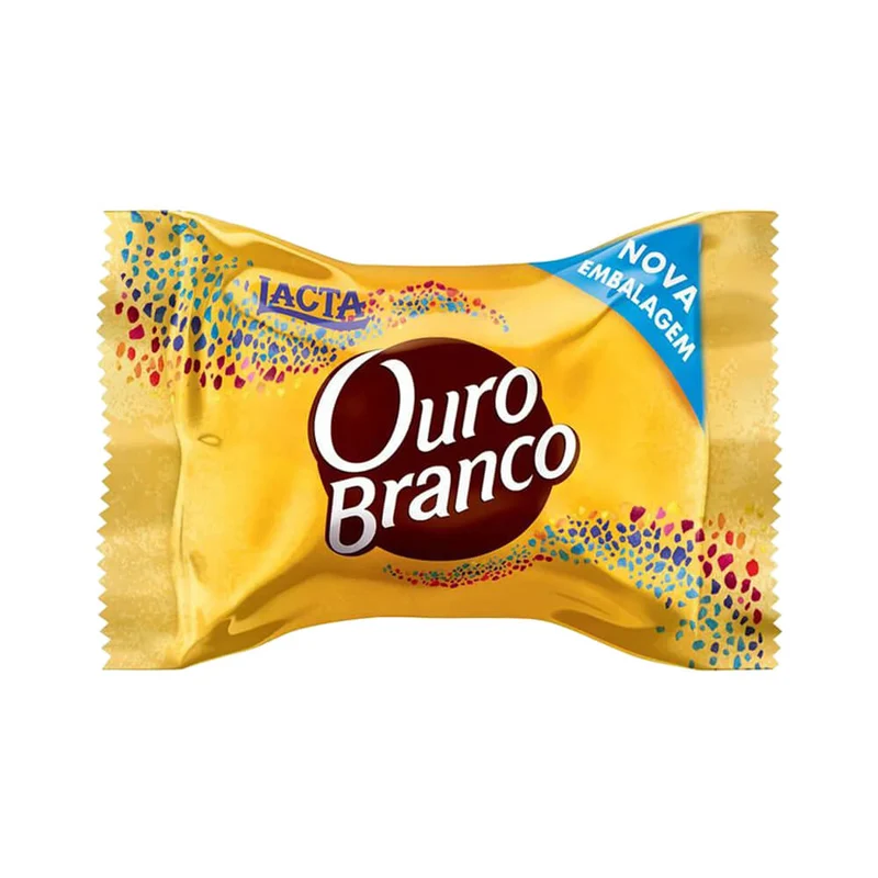 Bonbon gaufrettes enrobé au chocolat avec crème de noisettes (Bombom Ouro Branco) - LACTA - Unitée