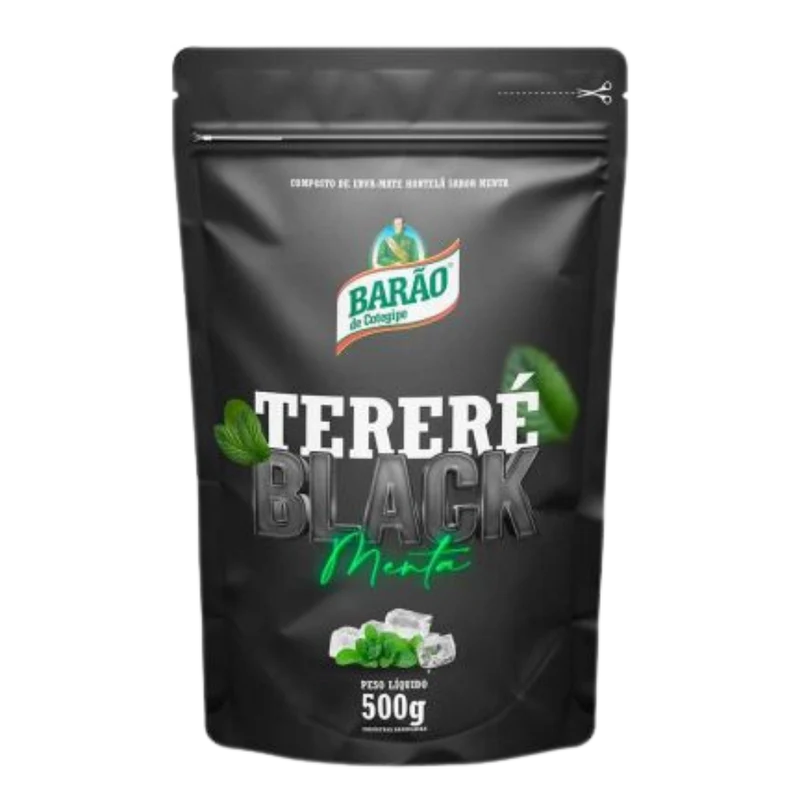 Yerba mate pour Tereré saveur Menthe poivrée (Erva para Tereré Menta Black) BARÃO - 500g