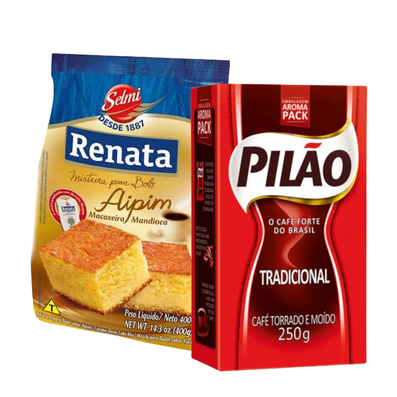 Combinação Perfeita - Mistura para Bolo de Aipim - RENATA - 400g + Café Tradicional - PILÃO - 250g
