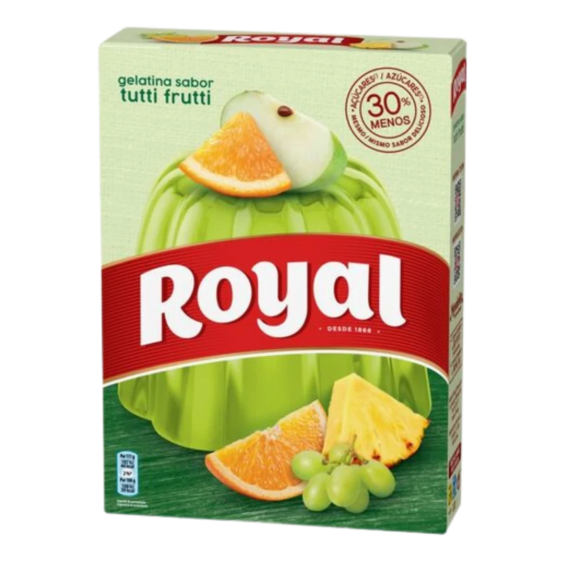 Gélatine en Poudre Saveur Tutti Frutti (Gelatina em Pó Tutti Frutti) - ROYAL - 114g - Pct c/ 2 saquinhos