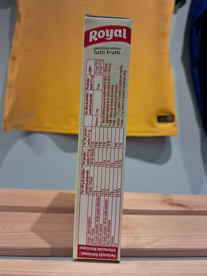 Gélatine en Poudre Saveur Tutti Frutti (Gelatina em Pó Tutti Frutti) - ROYAL - 114g - Pct c/ 2 saquinhos