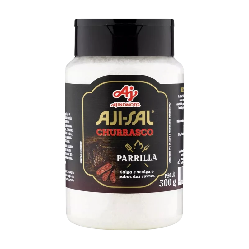 Sel de Parrilla pour Barbecue Aji-Sal Pot (Sal de Parrilla p/ Churrasco Aji-Sal Frasco) - AJINOMOTO - 500g