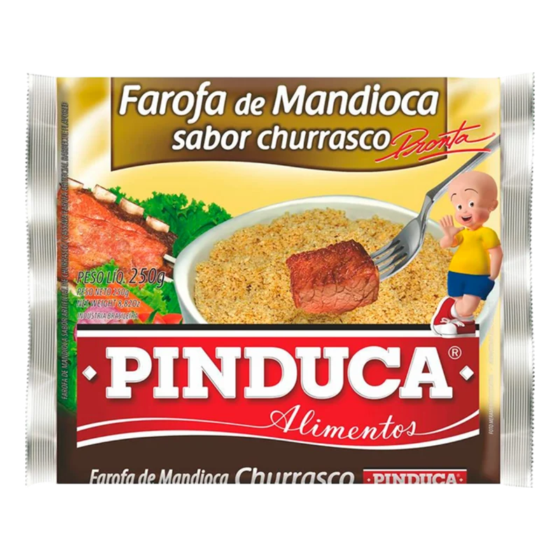 Farine de manioc assaisonnée goût Barbecue (Farofa de Mandioca Churrasco) - PINDUCA - 250g