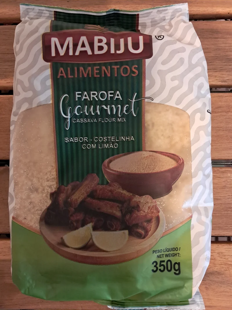 Farofa de Manioc au Citron Gourmet Prête à l'Emploi (Farofa Pronta de Mandioca Costelinha com Limão Gourmet) - MABIJU - 350g