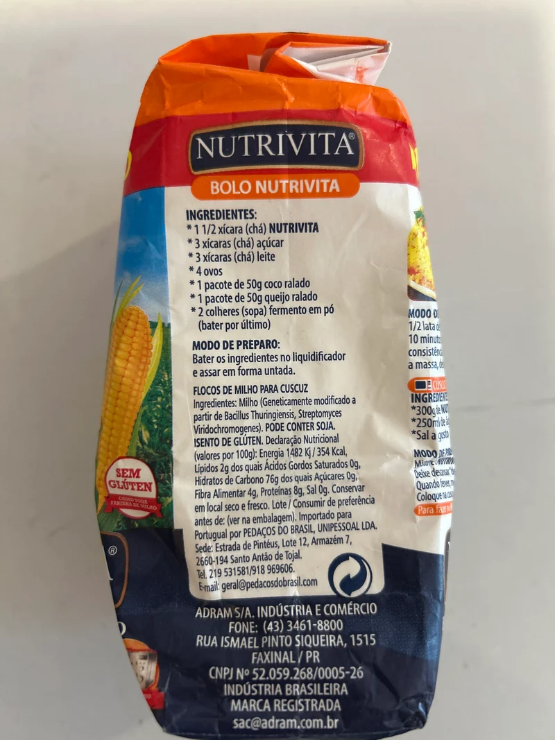 Combo - Flocos de Milho para Cuscuz - NUTRIVITA - 500g - Compre 3 unidades e ganhe 10% de desconto