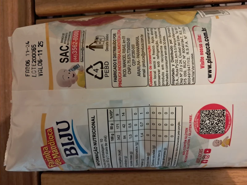 Farine de Manioc Biju (Farinha de Mandioca Biju) - PINDUCA - 500g
